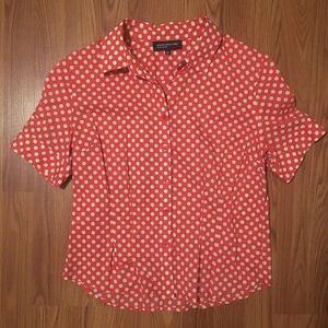 Jones New York Orange Polkadot Blouse